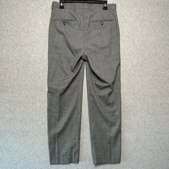 Linea Uomo Mens Grey Glen Plaid 3-Piece Performance Suit 38 Long 32 Waist Wool